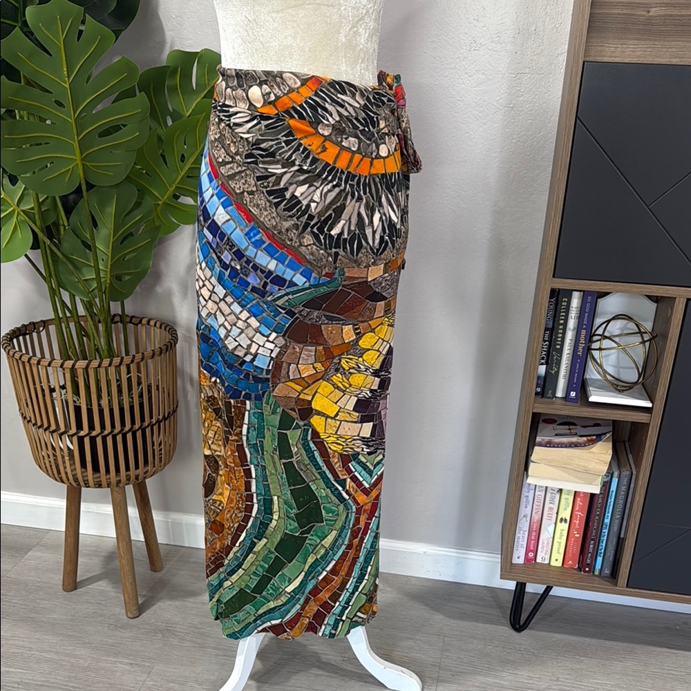 Monica sarti made in Italy art to wear wrap skirt coverup